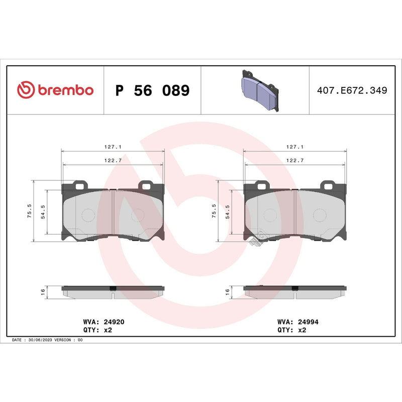 PRIME Low-Met Front Disc Brake Pad Set - P56089