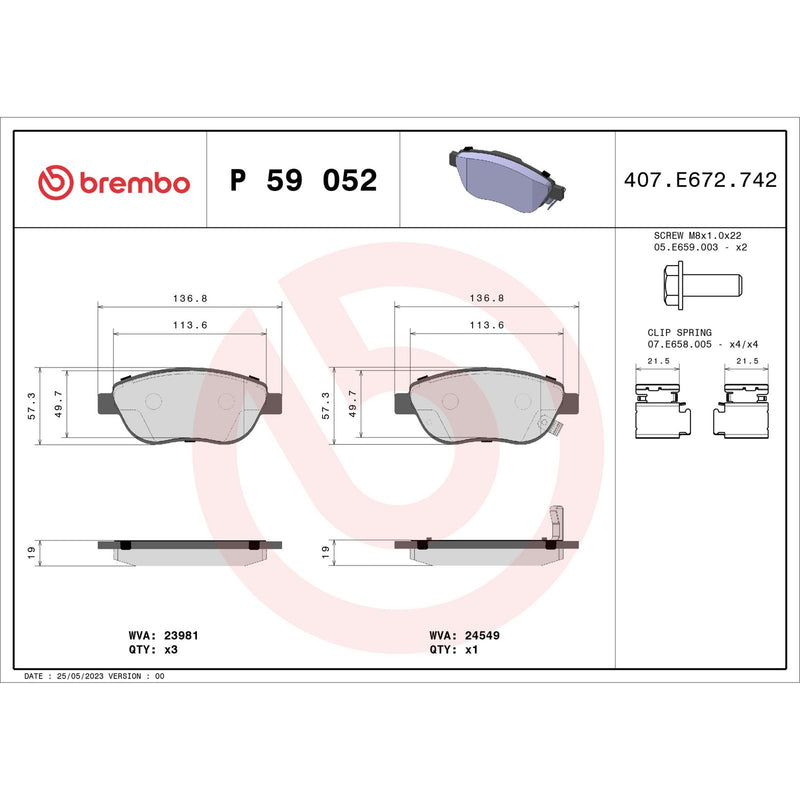 PRIME Low-Met Front Disc Brake Pad Set - P59052