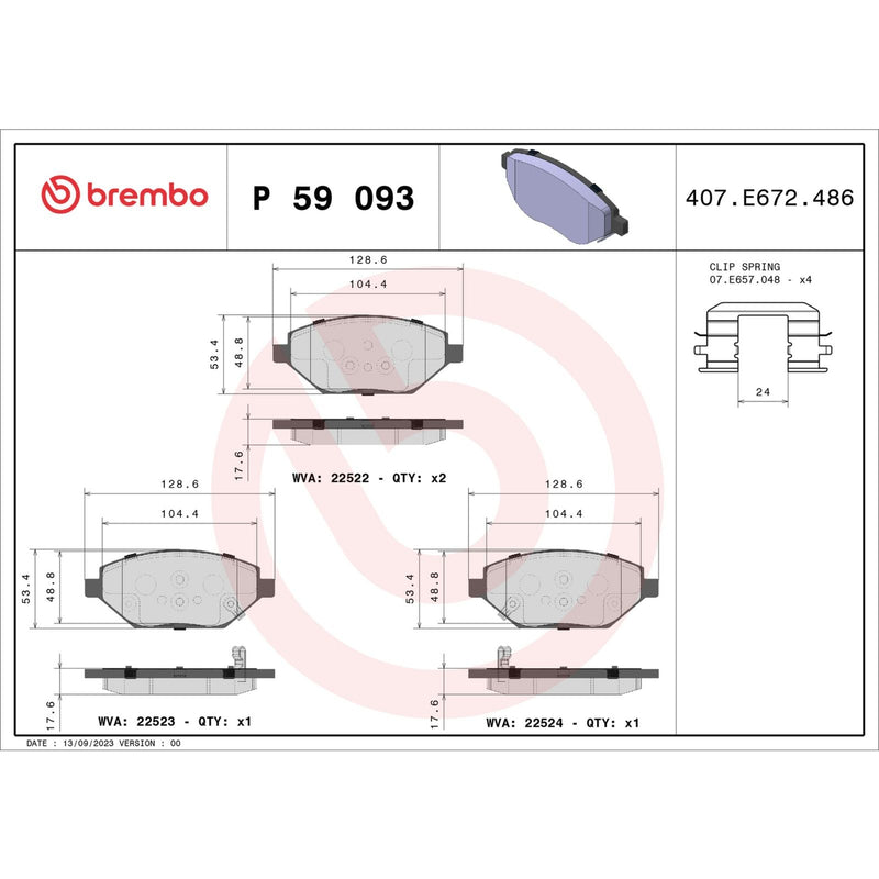 PRIME Low-Met Front Disc Brake Pad Set - P59093
