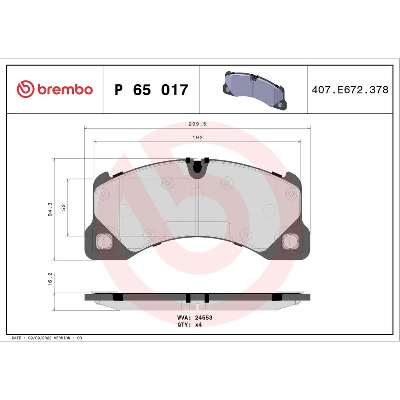 Brembo Brake Pad Set P65017
