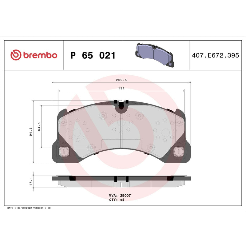 PRIME Low-Met Front Disc Brake Pad Set - P65021