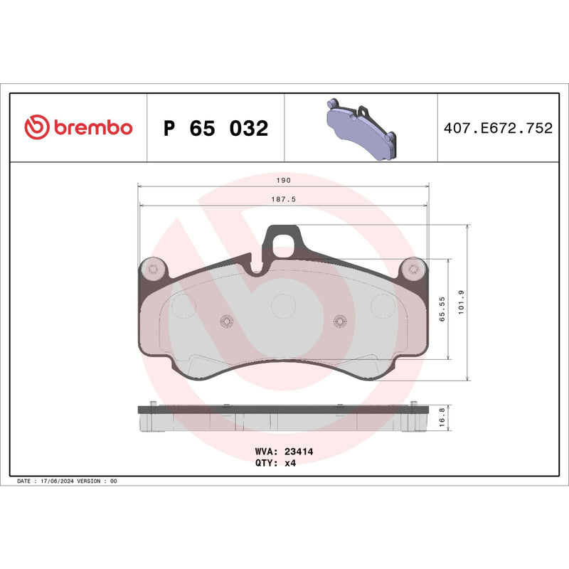 PRIME Low-Met Front Disc Brake Pad Set - P65032