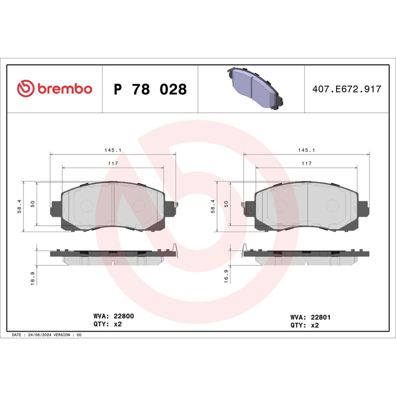 PRIME Low-Met Front Disc Brake Pad Set - P78028