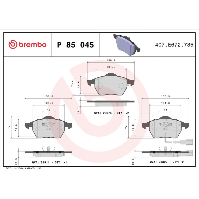 PRIME Low-Met Front Disc Brake Pad Set - P85045