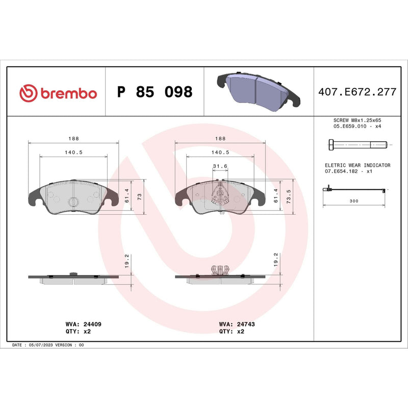 PRIME Low-Met Front Disc Brake Pad Set - P85098