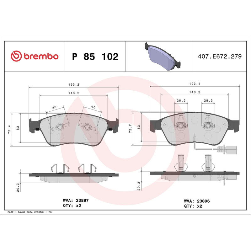 PRIME Low-Met Front Disc Brake Pad Set - P85102