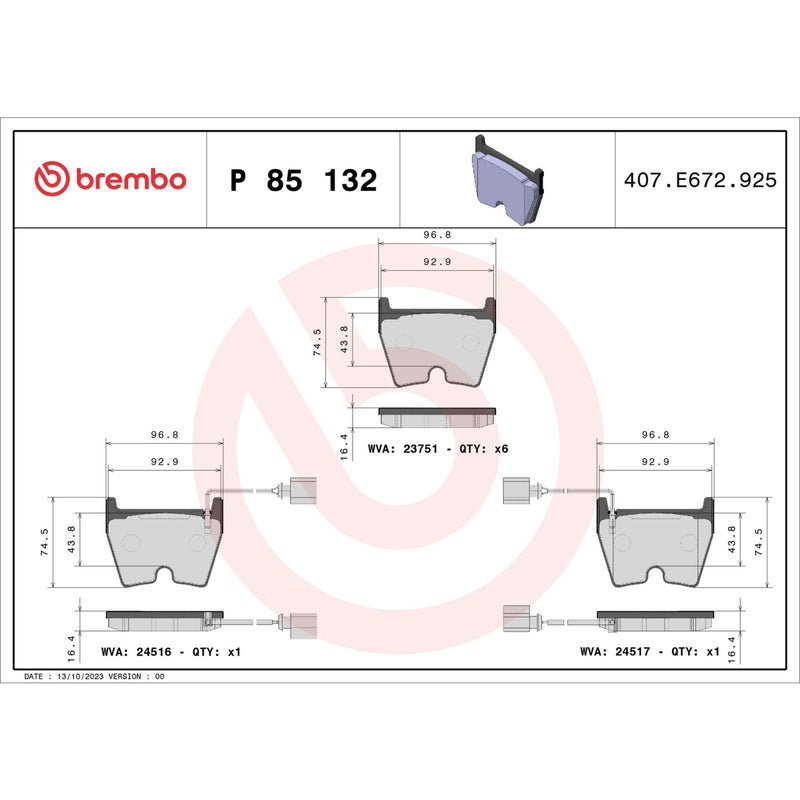 PRIME Low-Met Front Disc Brake Pad Set - P85132