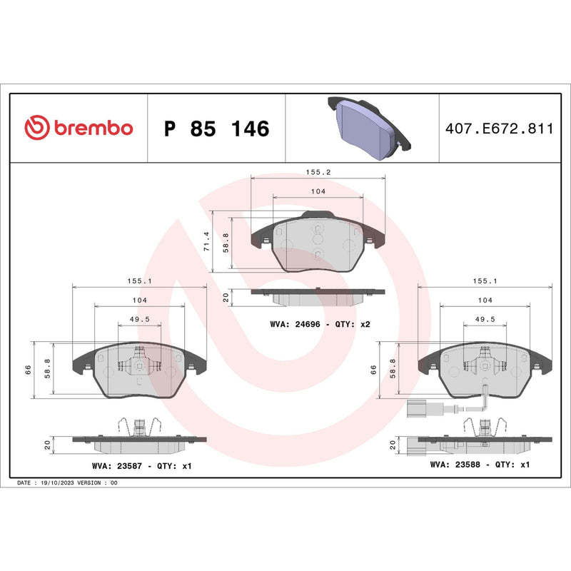 PRIME Low-Met Front Disc Brake Pad Set - P85146