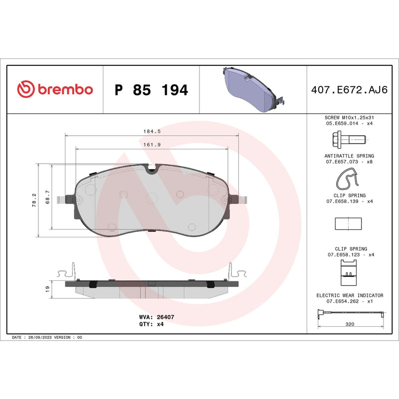 PRIME Low-Met Front Disc Brake Pad Set - P85194