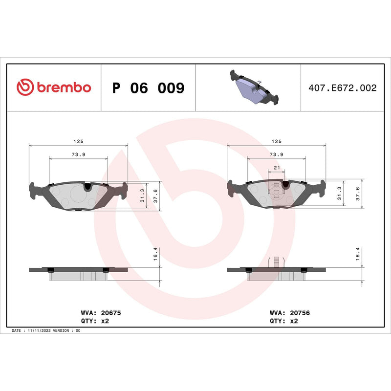 PRIME Low-Met Rear Disc Brake Pad Set - P06009