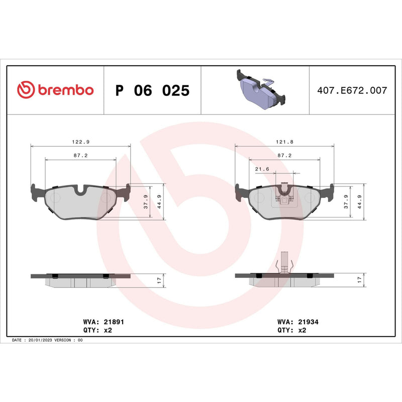 PRIME Low-Met Rear Disc Brake Pad Set - P06025