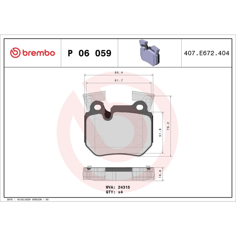 PRIME Low-Met Rear Disc Brake Pad Set - P06059