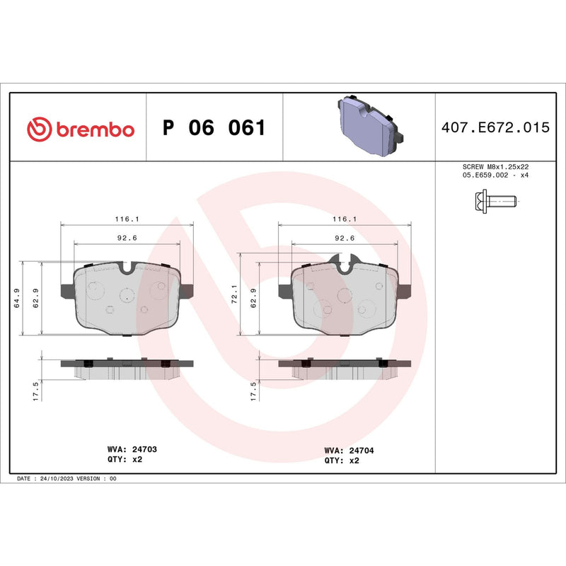 PRIME Low-Met Rear Disc Brake Pad Set - P06061