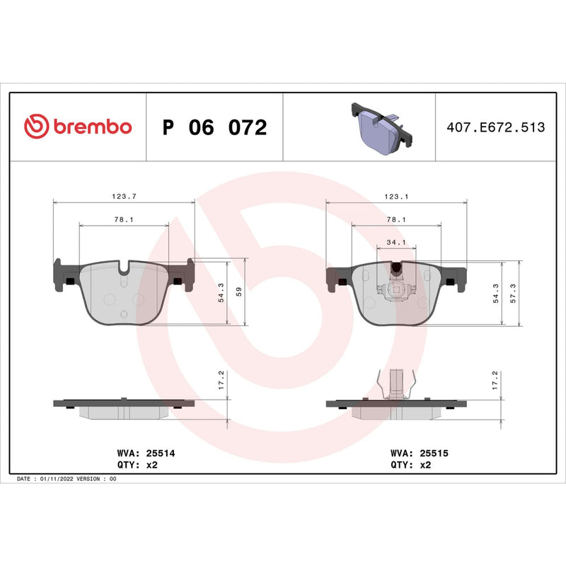 PRIME Low-Met Rear Disc Brake Pad Set - P06072