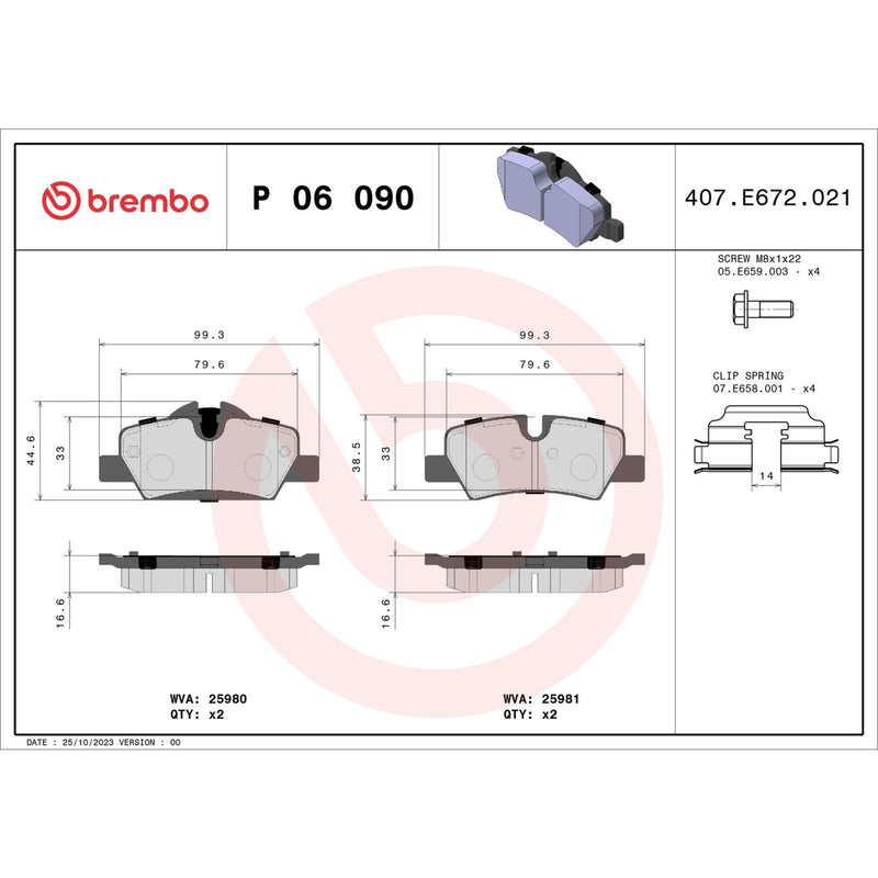 PRIME Low-Met Rear Disc Brake Pad Set - P06090