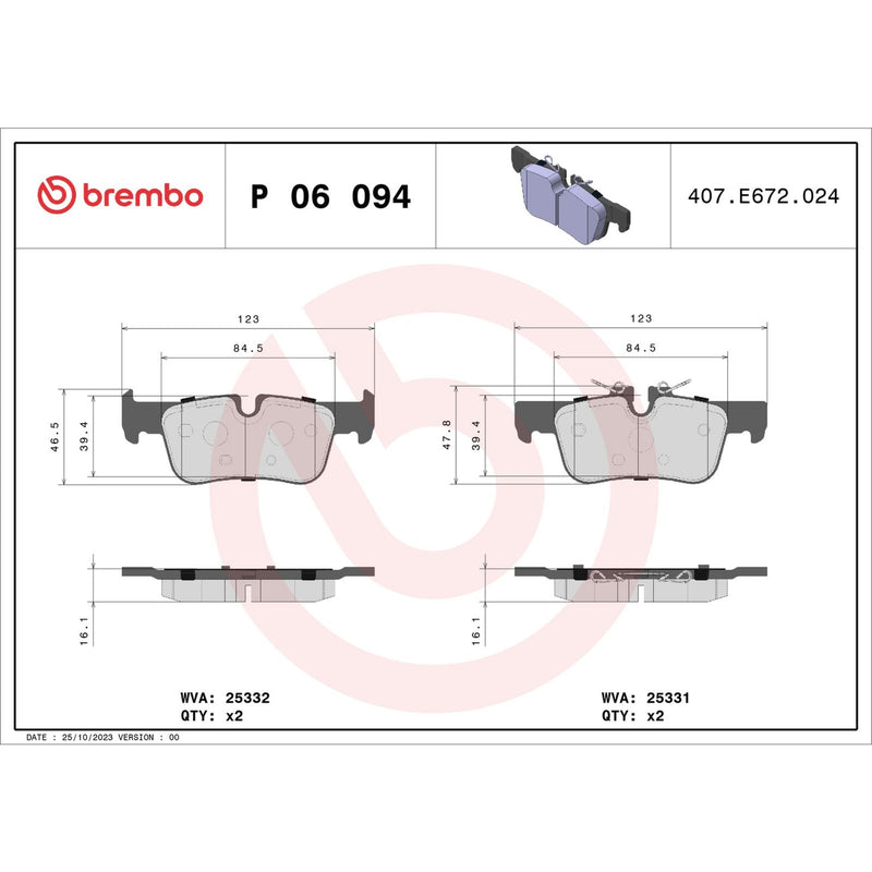PRIME Low-Met Rear Disc Brake Pad Set - P06094