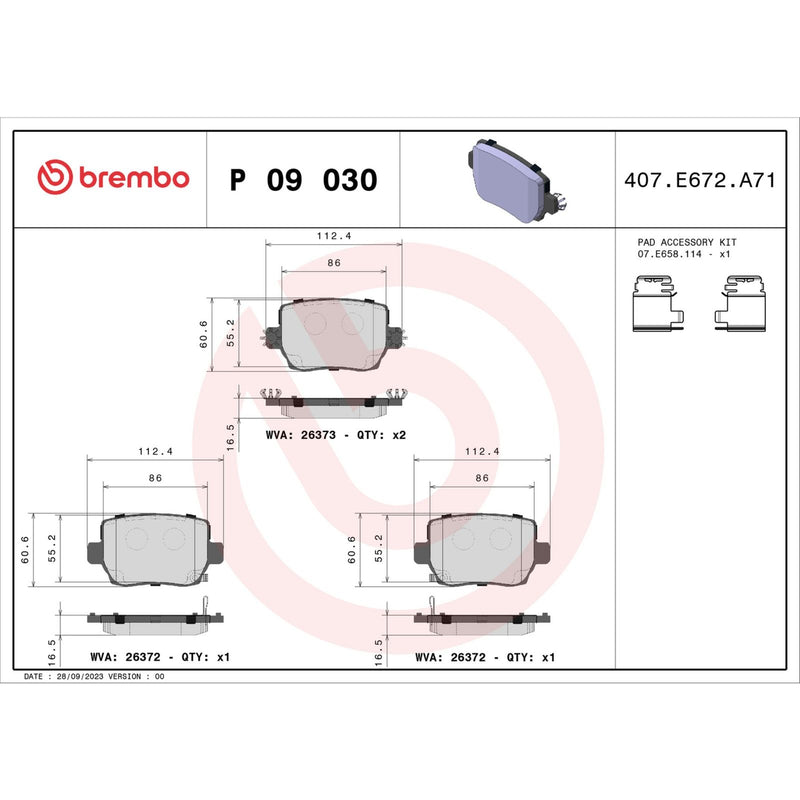 PRIME Low-Met Rear Disc Brake Pad Set - P09030