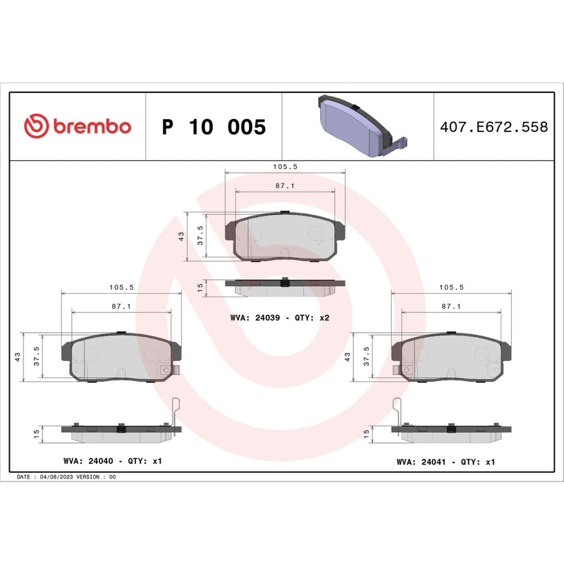 PRIME Low-Met Rear Disc Brake Pad Set - P10005