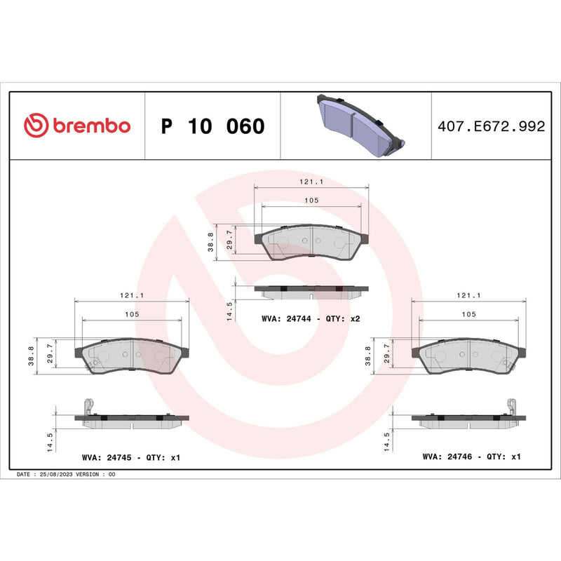 PRIME Low-Met Rear Disc Brake Pad Set - P10060