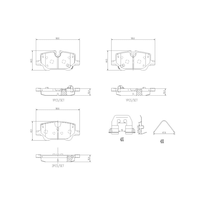 PRIME Low-Met Rear Disc Brake Pad Set - P10094