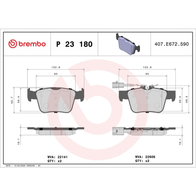 PRIME Low-Met Rear Disc Brake Pad Set - P23180