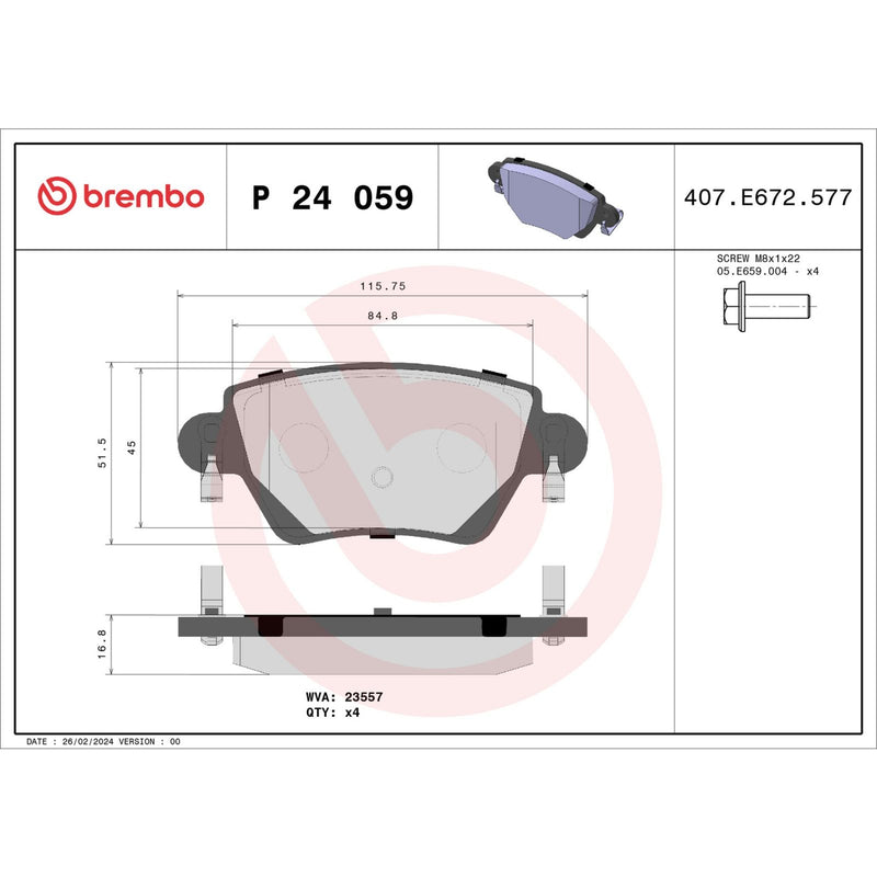 PRIME Low-Met Rear Disc Brake Pad Set - P24059