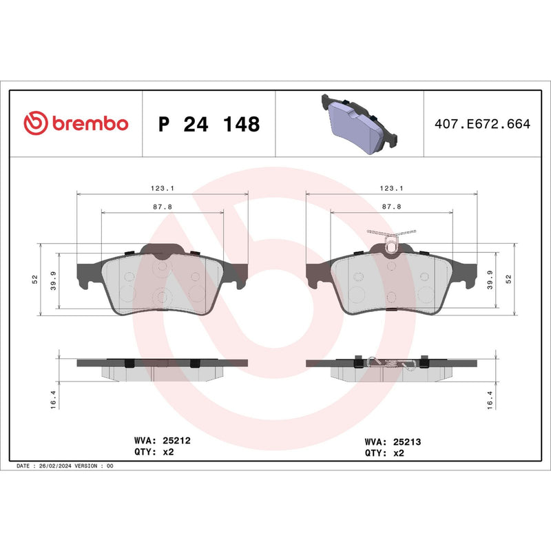 PRIME Low-Met Rear Disc Brake Pad Set - P24148