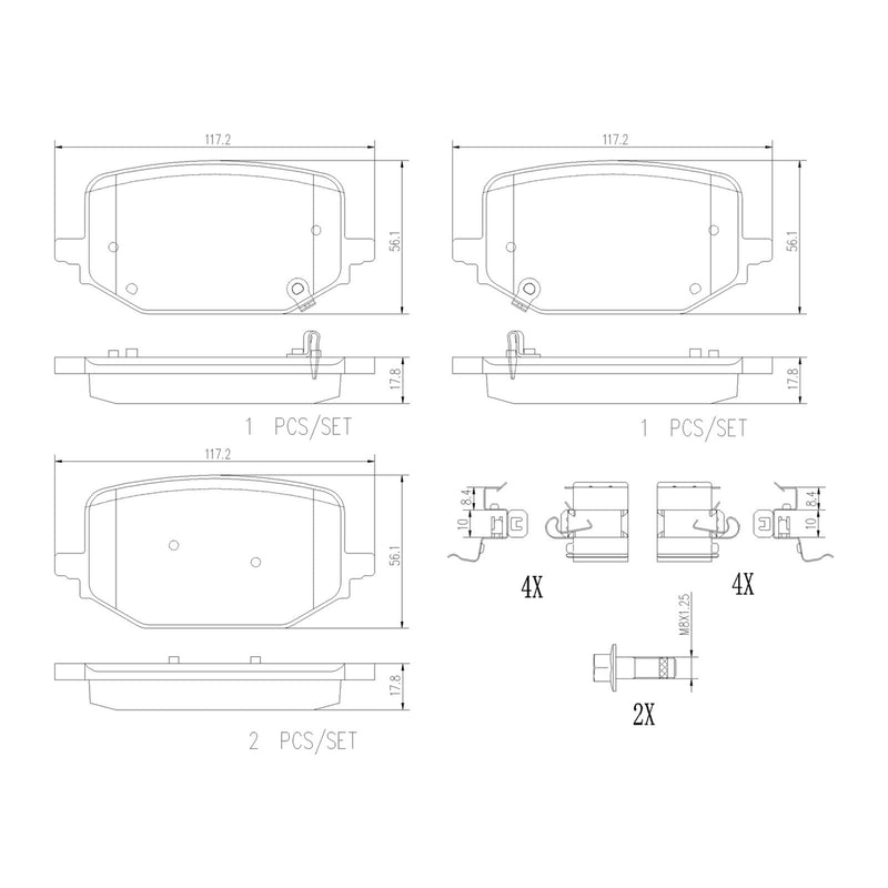 PRIME Low-Met Rear Disc Brake Pad Set - P24242