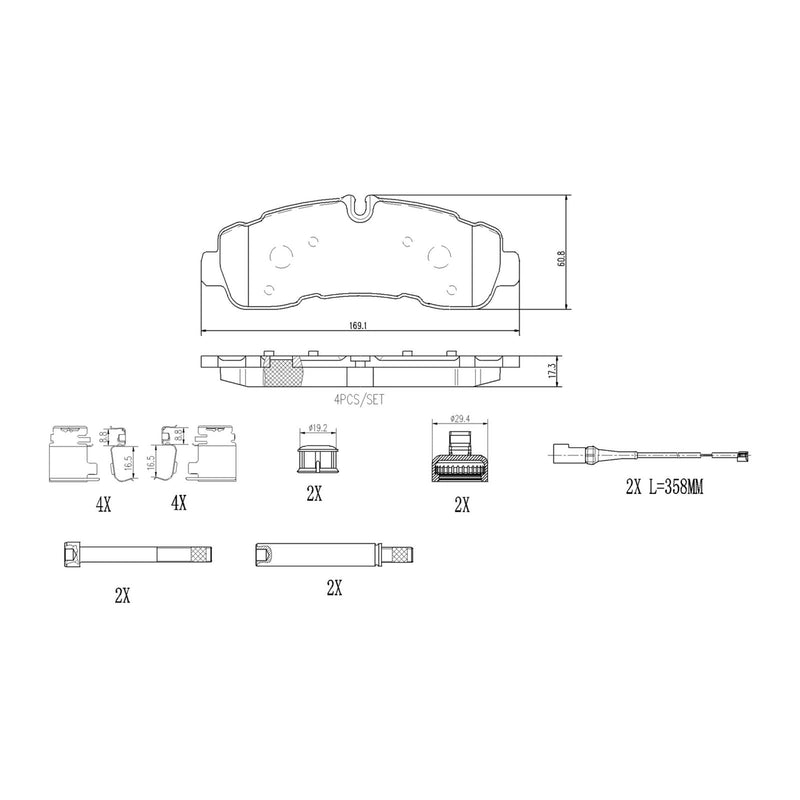 PRIME Low-Met Rear Disc Brake Pad Set - P24250