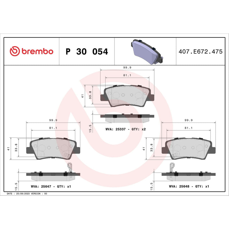 PRIME Low-Met Rear Disc Brake Pad Set - P30054