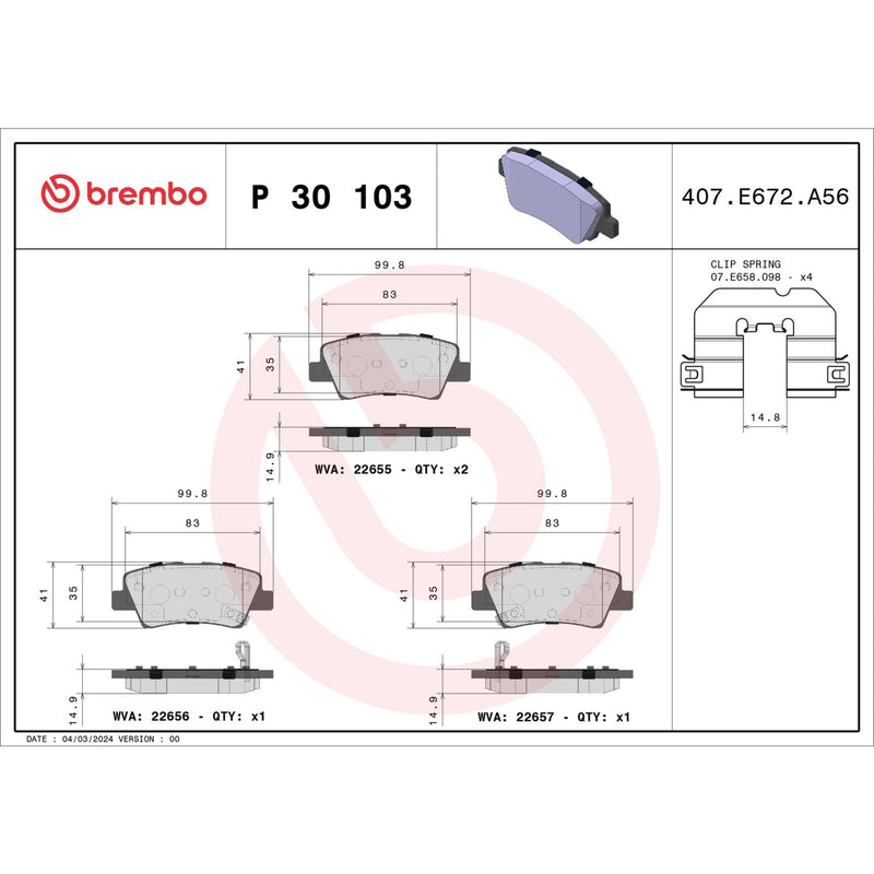 PRIME Low-Met Rear Disc Brake Pad Set - P30103