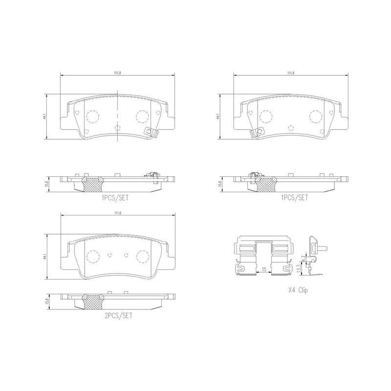 PRIME Low-Met Rear Disc Brake Pad Set - P30137