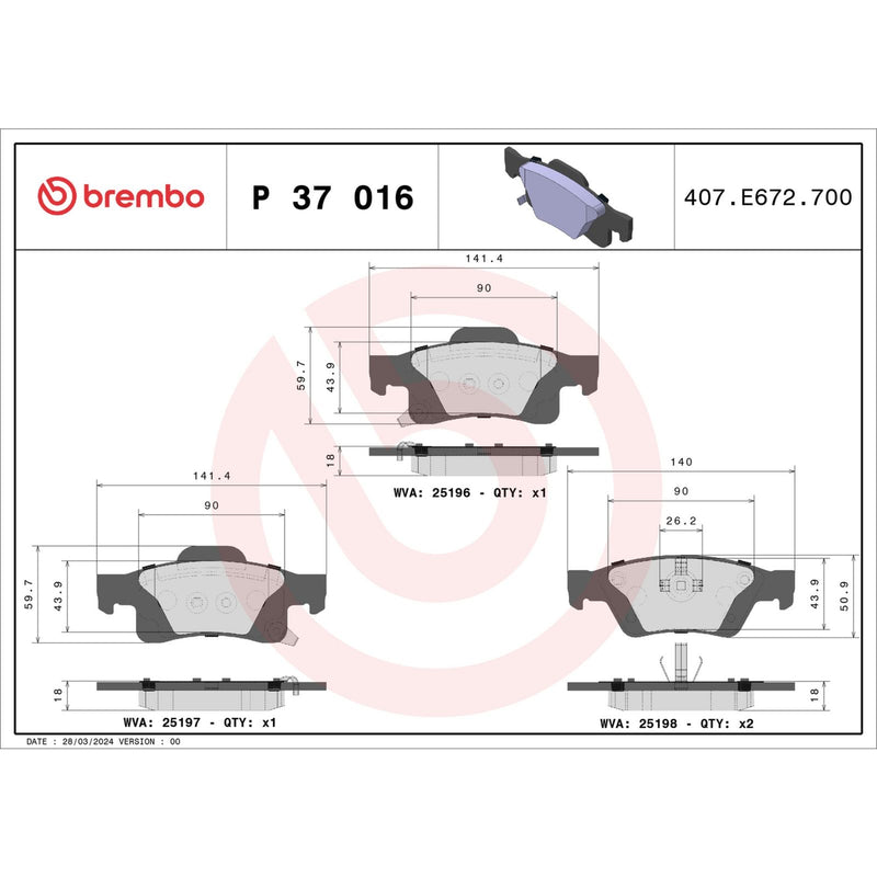 PRIME Low-Met Rear Disc Brake Pad Set - P37016