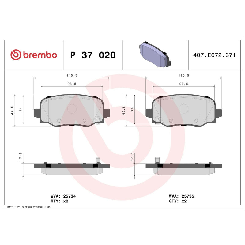 PRIME Low-Met Rear Disc Brake Pad Set - P37020