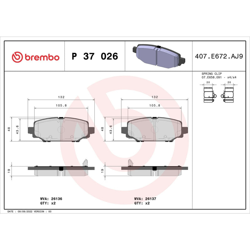PRIME Low-Met Rear Disc Brake Pad Set - P37026