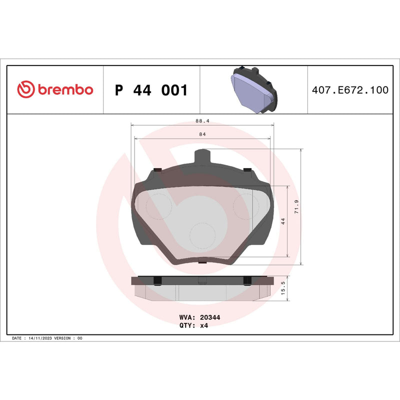 PRIME Low-Met Rear Disc Brake Pad Set - P44001