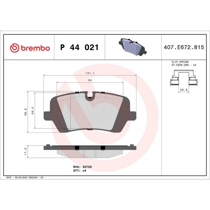 PRIME Low-Met Rear Disc Brake Pad Set - P44021