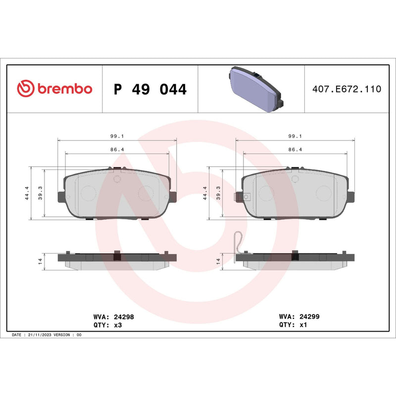 PRIME Low-Met Rear Disc Brake Pad Set - P49044