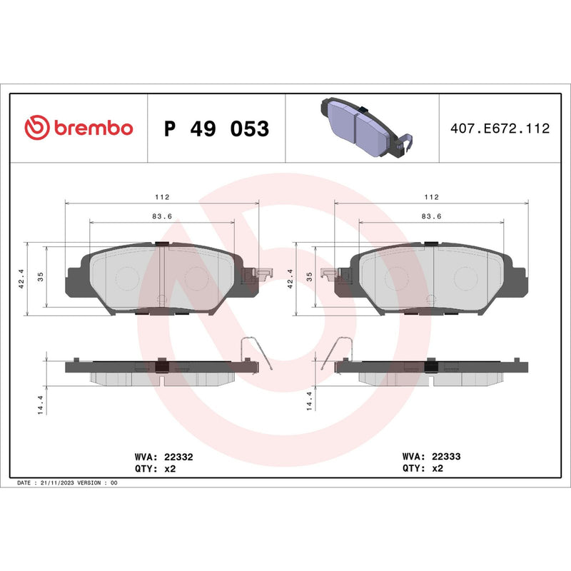PRIME Low-Met Rear Disc Brake Pad Set - P49053