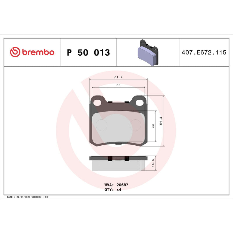 PRIME Low-Met Rear Disc Brake Pad Set - P50013