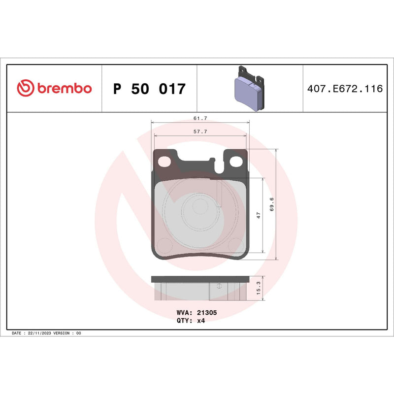 PRIME Low-Met Rear Disc Brake Pad Set - P50017