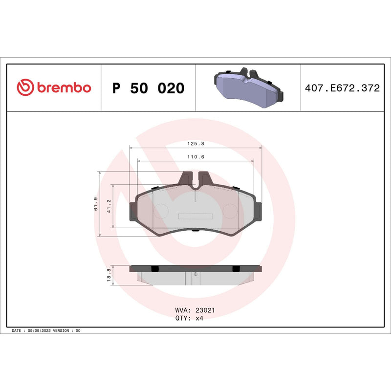 PRIME Low-Met Rear Disc Brake Pad Set - P50020