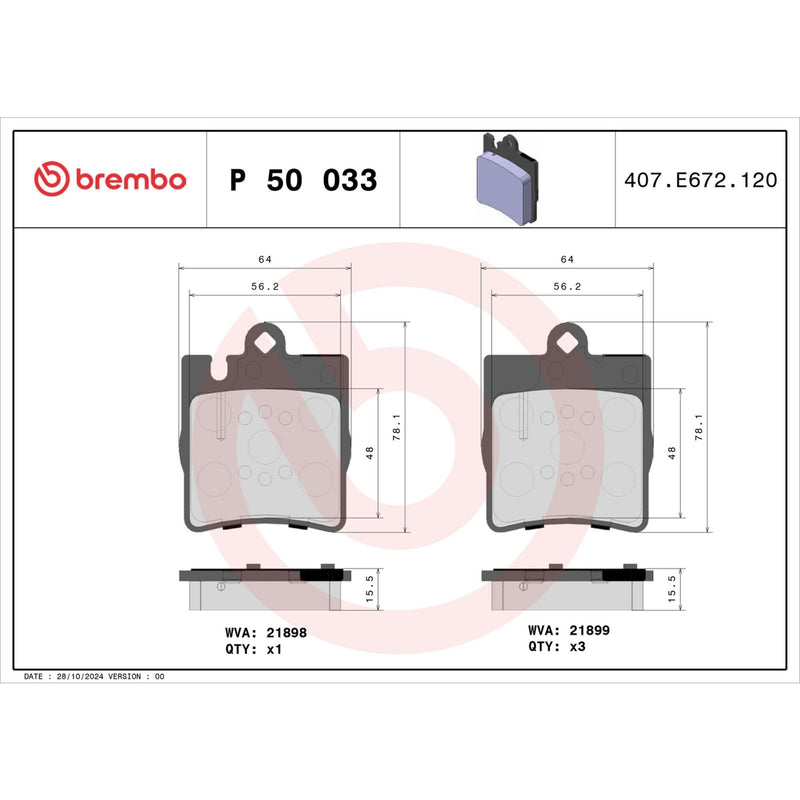 PRIME Low-Met Rear Disc Brake Pad Set - P50033