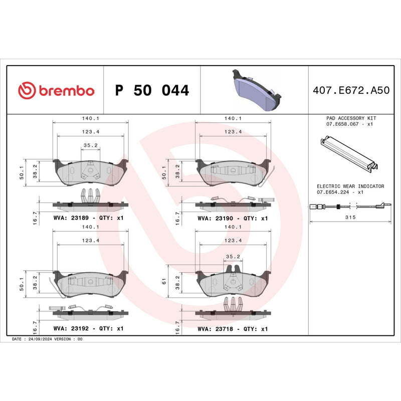 PRIME Low-Met Rear Disc Brake Pad Set - P50044