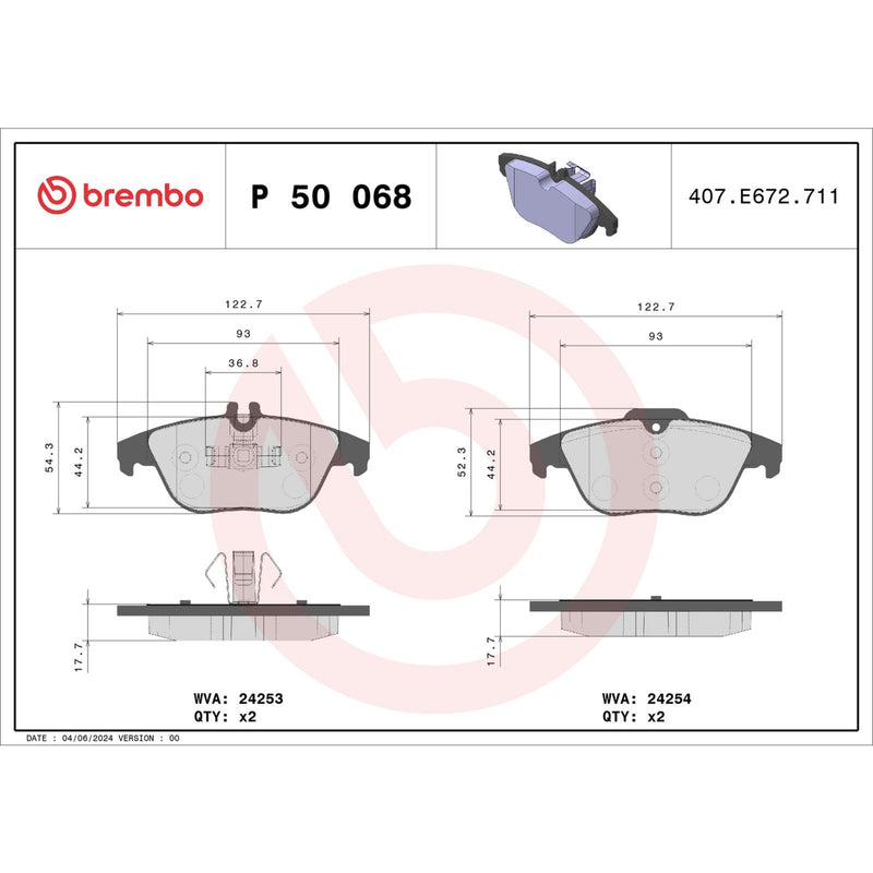 PRIME Low-Met Rear Disc Brake Pad Set - P50068