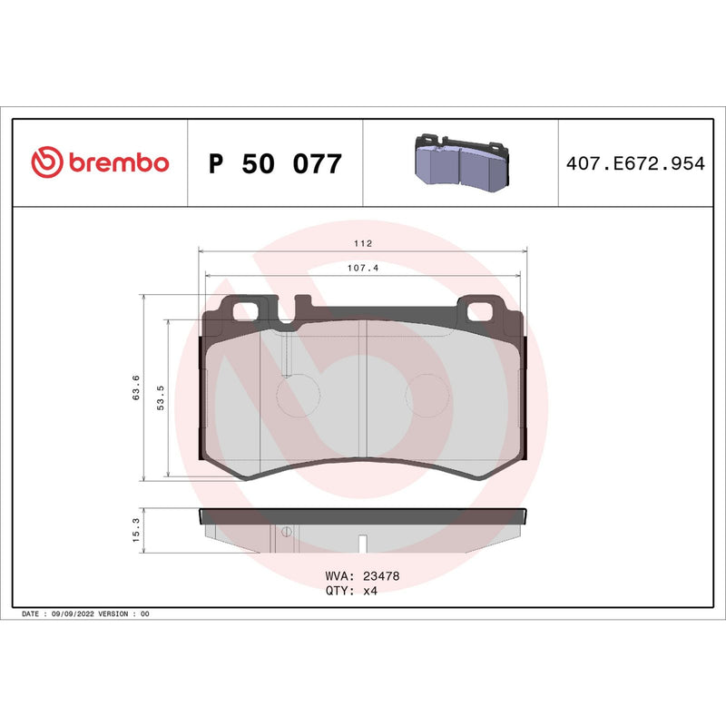 PRIME Low-Met Rear Disc Brake Pad Set - P50077