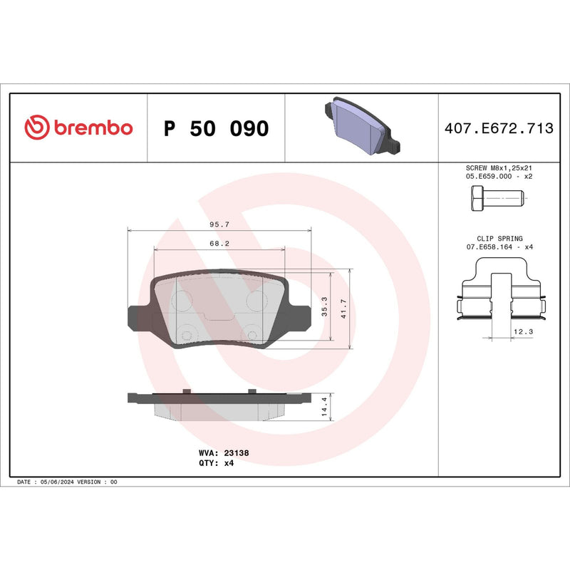 PRIME Low-Met Rear Disc Brake Pad Set - P50090