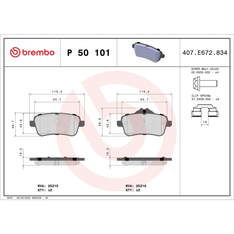 PRIME Low-Met Rear Disc Brake Pad Set - P50101