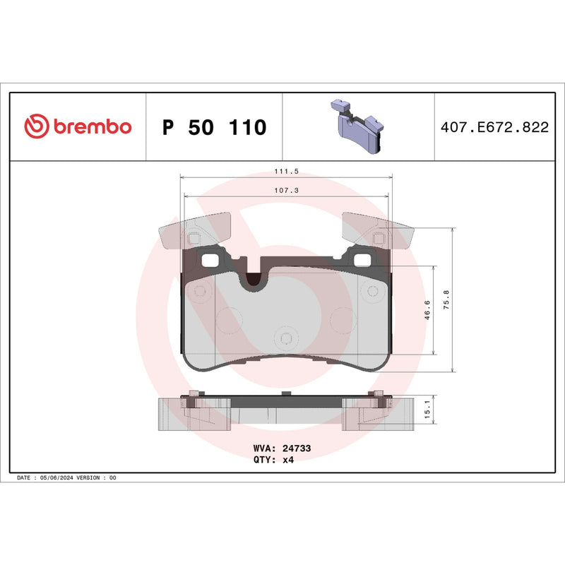 Brembo Rear Brake Pad Set - Ceramic