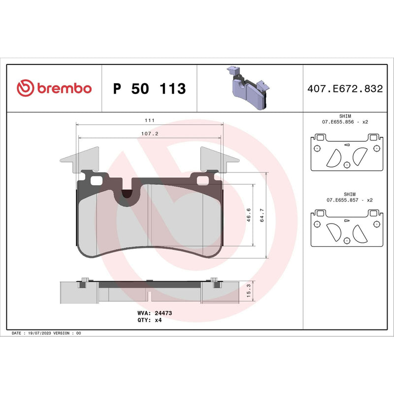 PRIME Low-Met Rear Disc Brake Pad Set - P50113
